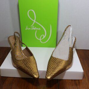 Sam Edelman Women’s Gold Baker Slingback Heels.